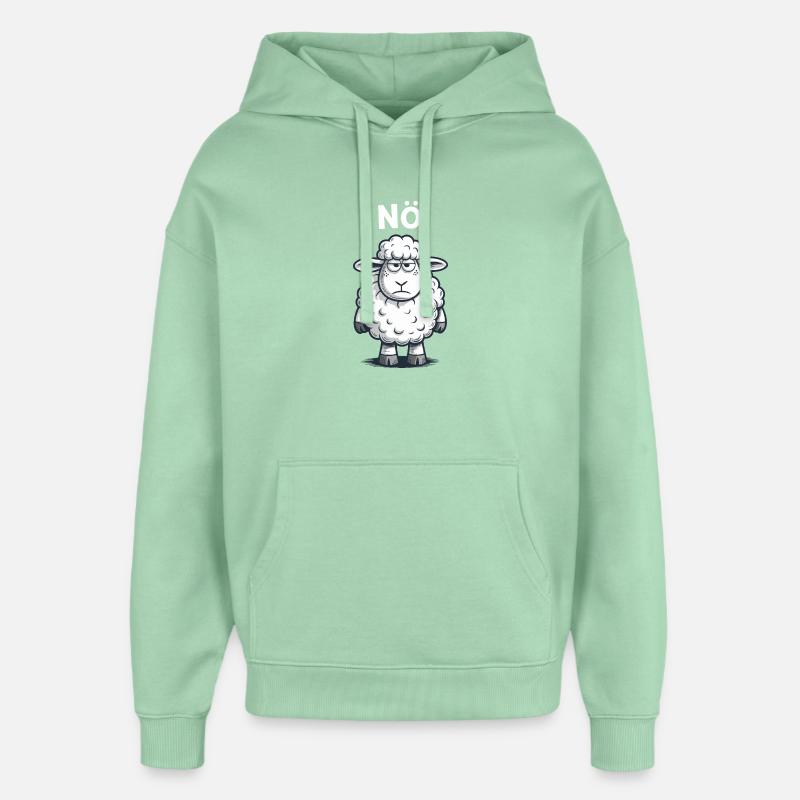 Basse-Autriche – Grumpy Sheep Humour Design - Sweat à capuche unisexe Stanley/Stella Oversized - jade brumeux