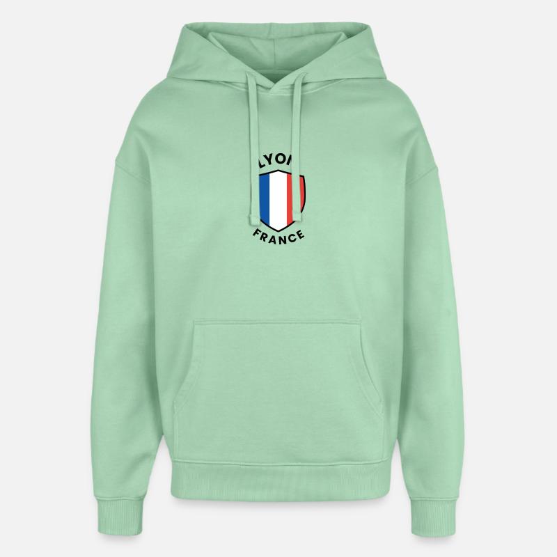Conception du Bouclier de Lyon France - Sweat à capuche unisexe Stanley/Stella Oversized - jade brumeux