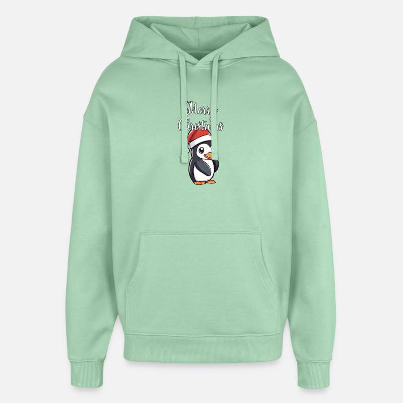 Pingouin de Noël - Sweat à capuche unisexe Stanley/Stella Oversized - jade brumeux