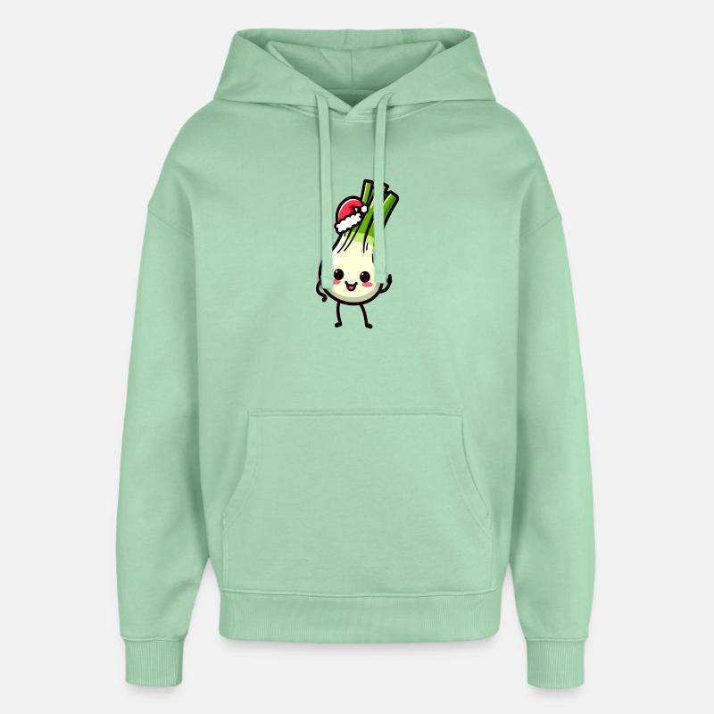 Poireau Nikolauch Kawaii - Sweat à capuche unisexe Stanley/Stella Oversized - jade brumeux