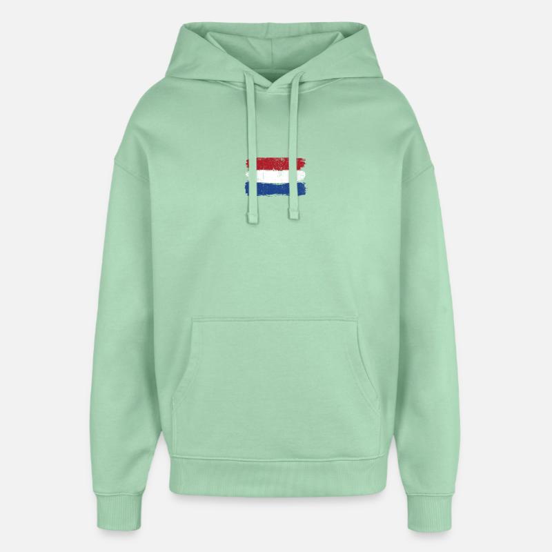 Drapeau néerlandais coups de pinceau - Sweat à capuche unisexe Stanley/Stella Oversized - jade brumeux