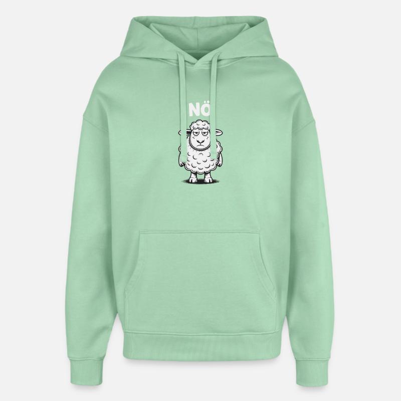 Basse-Autriche – Grumpy Sheep Humour Design - Sweat à capuche unisexe Stanley/Stella Oversized - jade brumeux