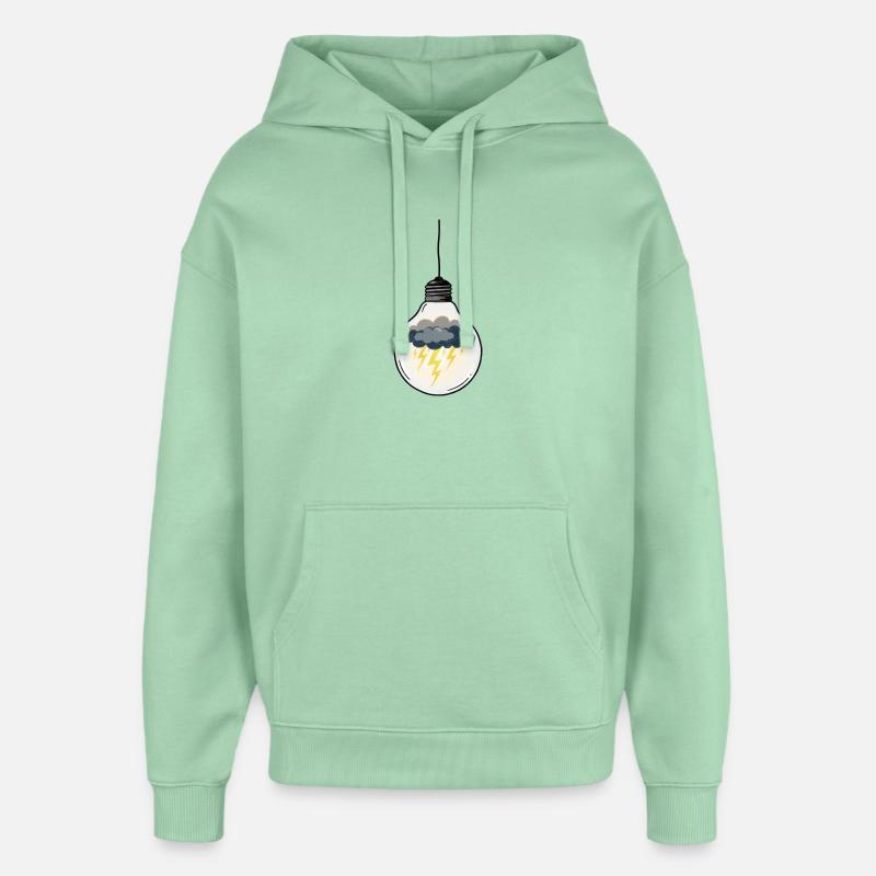 Idée Orageuse dans Ampoule - Sweat à capuche unisexe Stanley/Stella Oversized - jade brumeux