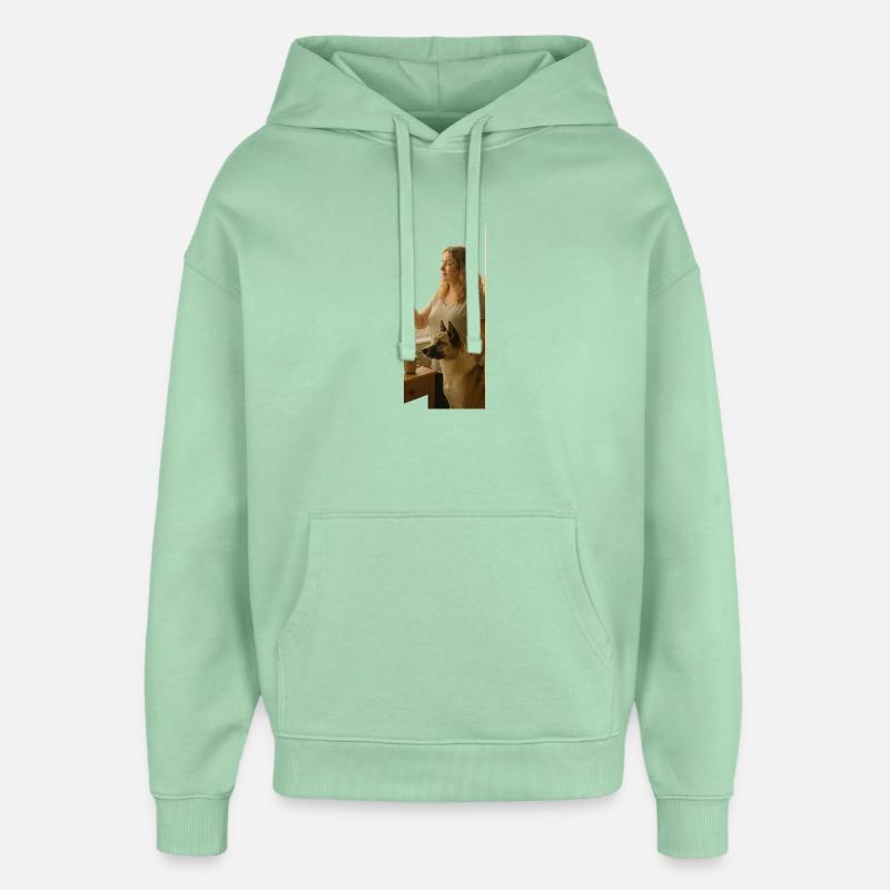 à la lumière du matin - Sweat à capuche unisexe Stanley/Stella Oversized - jade brumeux