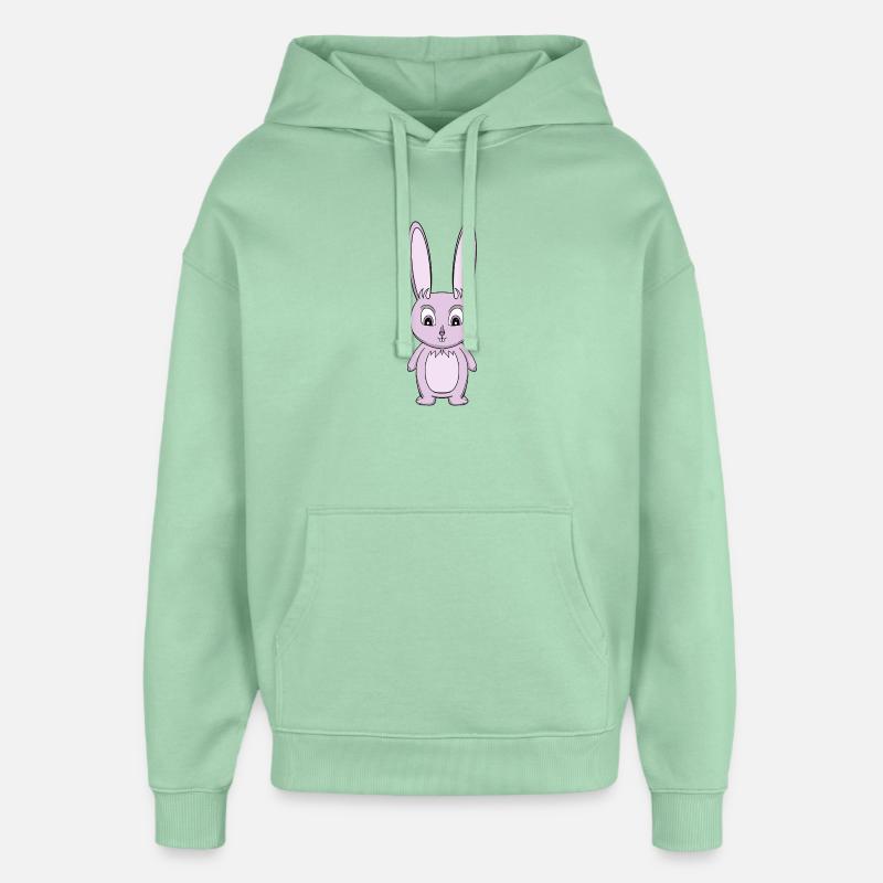 Dessin animé Lavender Bunny - Sweat à capuche unisexe Stanley/Stella Oversized - jade brumeux