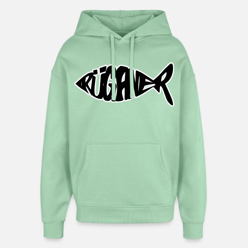 Poisson de Rügan - Sweat à capuche unisexe Stanley/Stella Oversized - jade brumeux