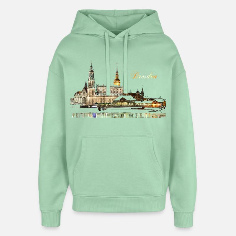 Dresde - Sweat à capuche unisexe Stanley/Stella Oversized - jade brumeux