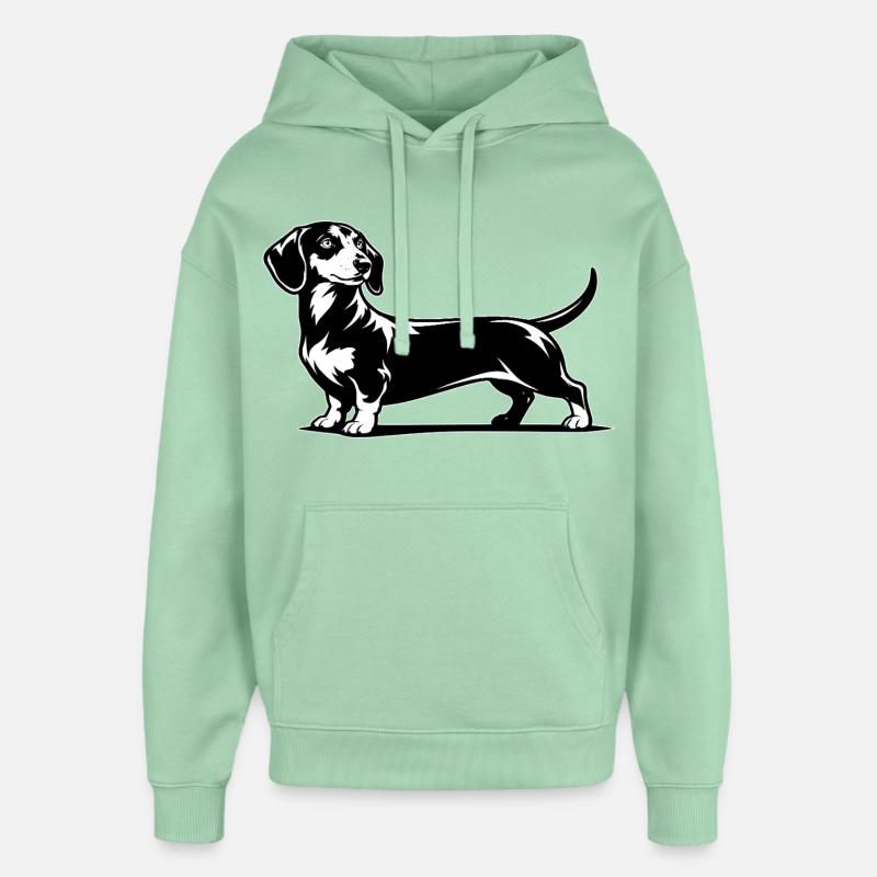 Teckel - Sweat à capuche unisexe Stanley/Stella Oversized - jade brumeux