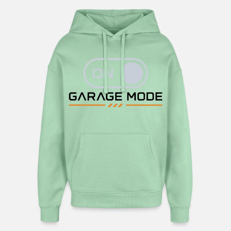 Mode garage activé – Motard mécanicien - Sweat à capuche unisexe Stanley/Stella Oversized - jade brumeux