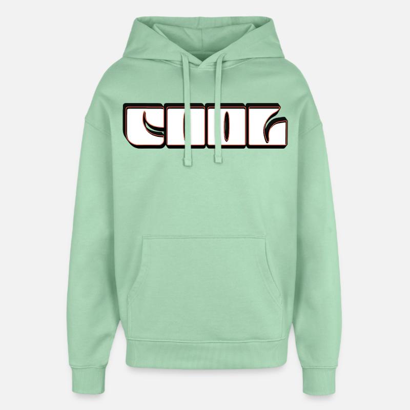 Contour néon rétro COOL - Sweat à capuche unisexe Stanley/Stella Oversized - jade brumeux