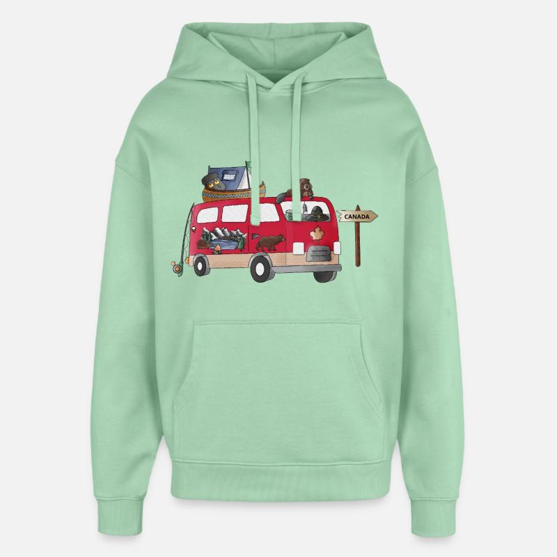 Into_Canada_Wild_Camper - Sweat à capuche unisexe Stanley/Stella Oversized - jade brumeux