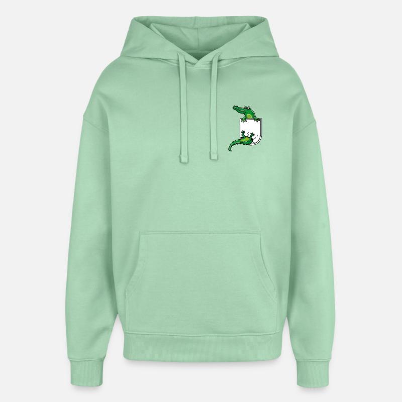 Crocodile dans la poche de la chemise - Sweat à capuche unisexe Stanley/Stella Oversized - jade brumeux