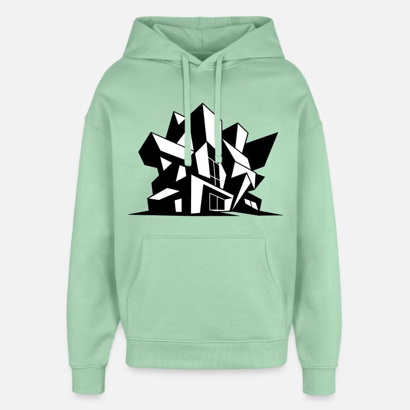 Brutalisme Architecture - Sweat à capuche unisexe Stanley/Stella Oversized - jade brumeux