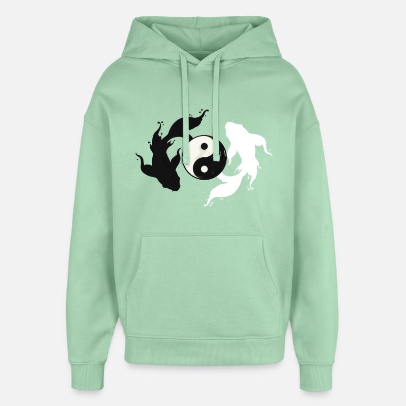 Harmonie Yin et Yang - Sweat à capuche unisexe Stanley/Stella Oversized - jade brumeux