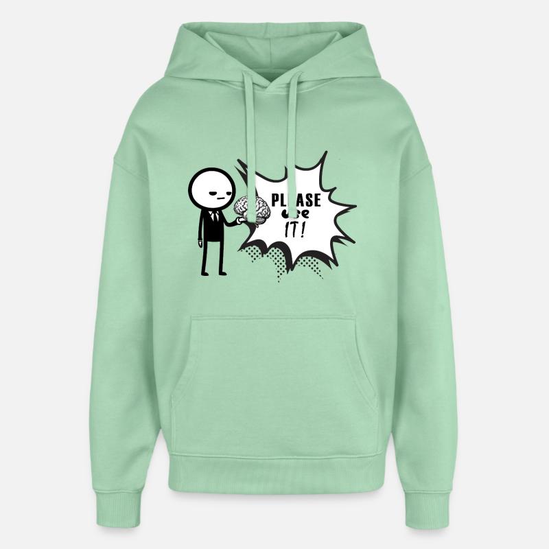 pls_use_it - Sweat à capuche unisexe Stanley/Stella Oversized - jade brumeux