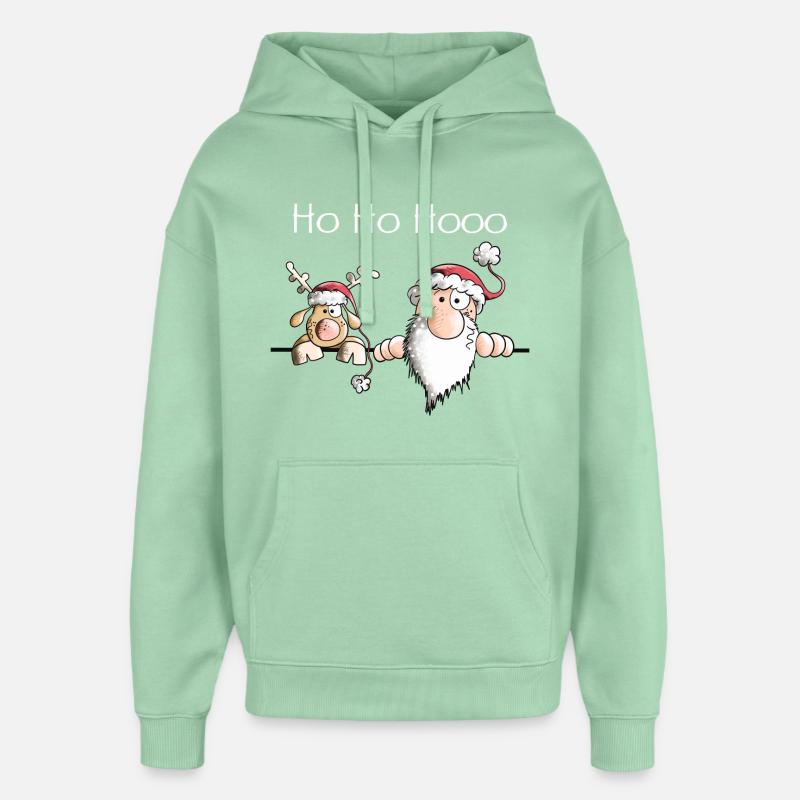 Saint Nicolas et ses rennes - Sweat à capuche unisexe Stanley/Stella Oversized - jade brumeux