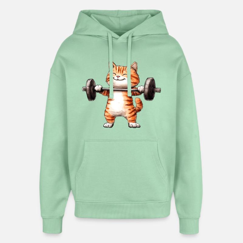 Fitness des chats - Sweat à capuche unisexe Stanley/Stella Oversized - jade brumeux