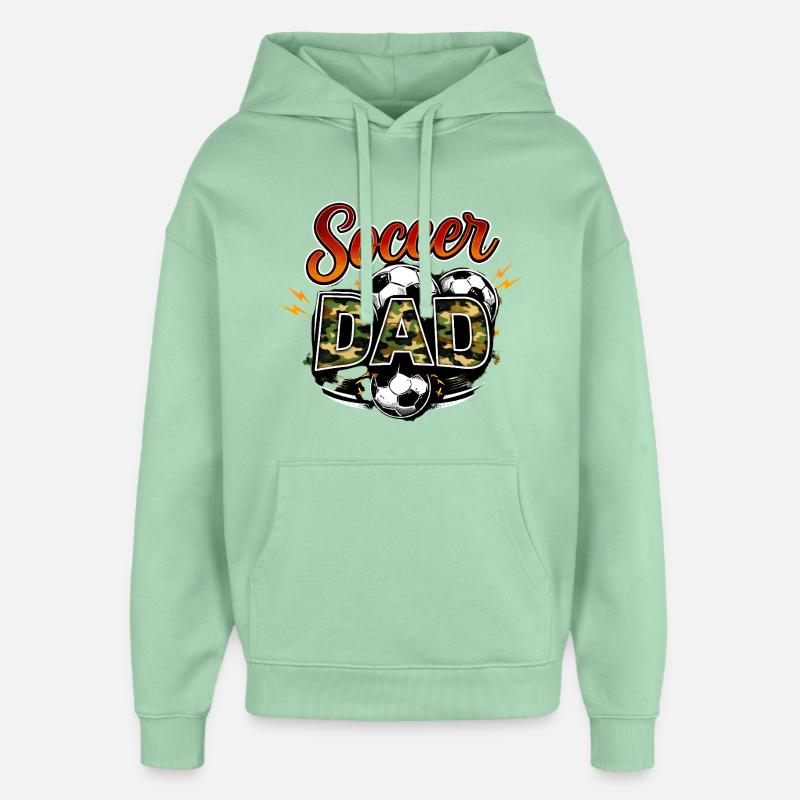 Papa footballeur - Sweat à capuche unisexe Stanley/Stella Oversized - jade brumeux