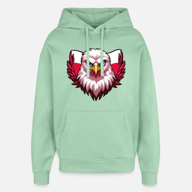 Aigle Polska Pologne Drapeau polonais - Sweat à capuche unisexe Stanley/Stella Oversized - jade brumeux
