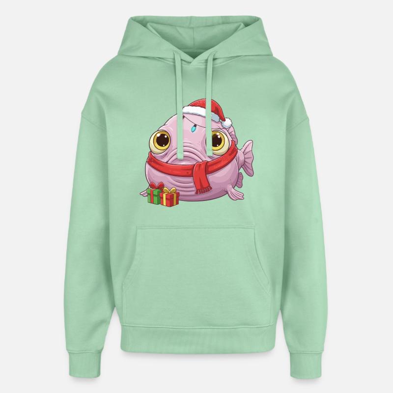 Drôle de Poisson-Blobfish - Noël avec... - Sweat à capuche unisexe Stanley/Stella Oversized - jade brumeux