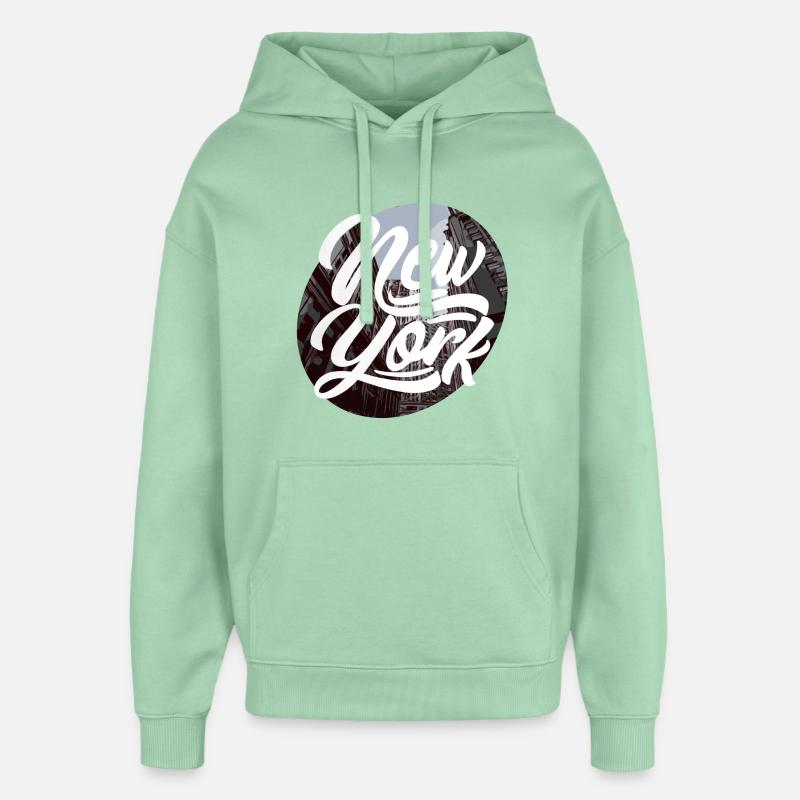 New York - Sweat à capuche unisexe Stanley/Stella Oversized - jade brumeux