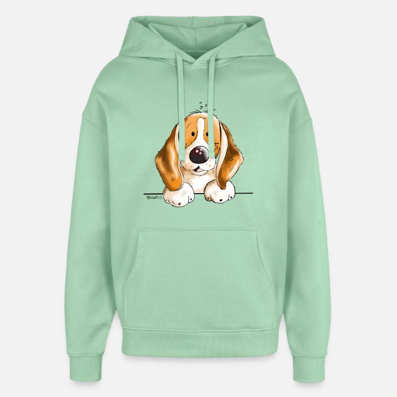 Mignon Beagle - Sweat à capuche unisexe Stanley/Stella Oversized - jade brumeux