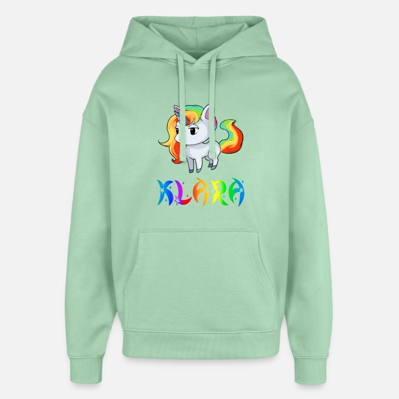 Klara Einhorn - Sweat à capuche unisexe Stanley/Stella Oversized - jade brumeux