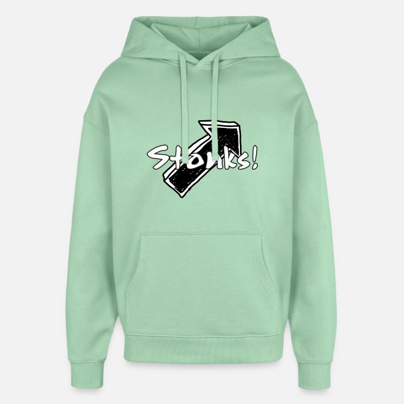 Stonks ! Graphismes de mots graffitis - Sweat à capuche unisexe Stanley/Stella Oversized - jade brumeux
