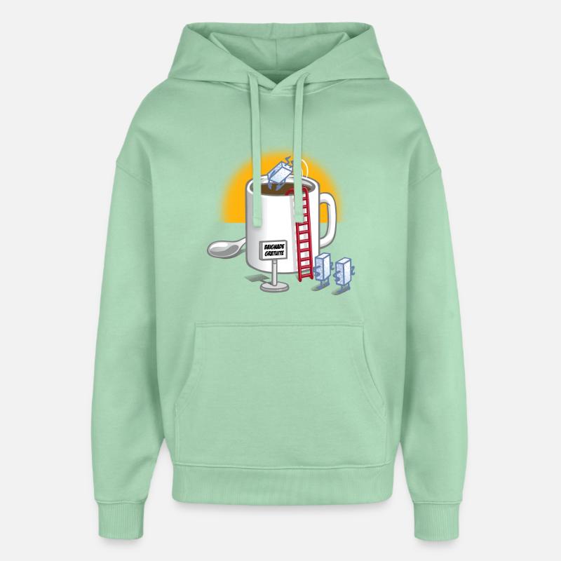 Baignade matinale - Sweat à capuche unisexe Stanley/Stella Oversized - jade brumeux
