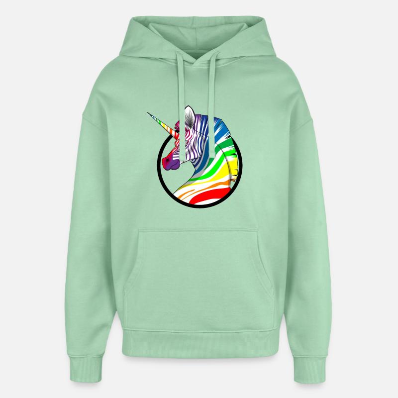 Regenbogen Einhorn Zebra - Oversized Unisex Hoodie von Stanley/Stella - Nebeljade