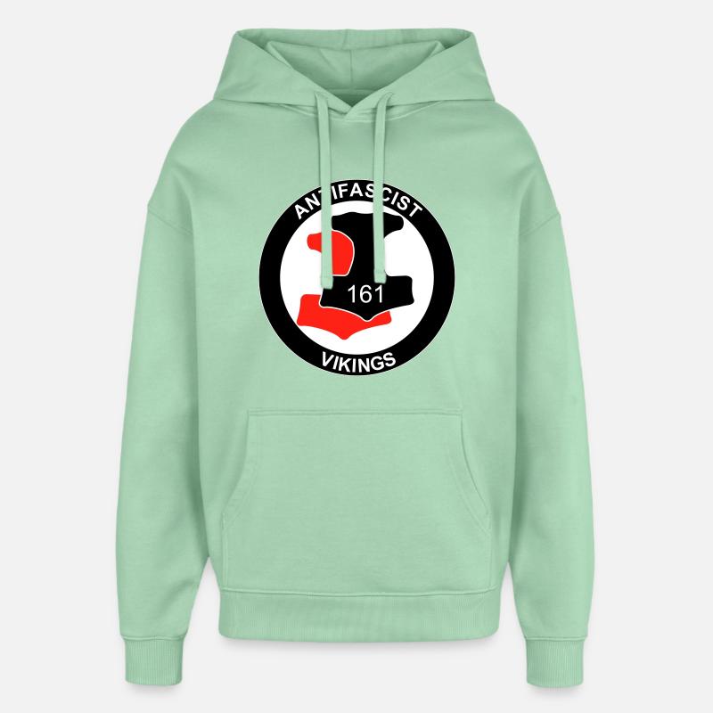 Antifa Vikings - Sweat à capuche unisexe Stanley/Stella Oversized - jade brumeux