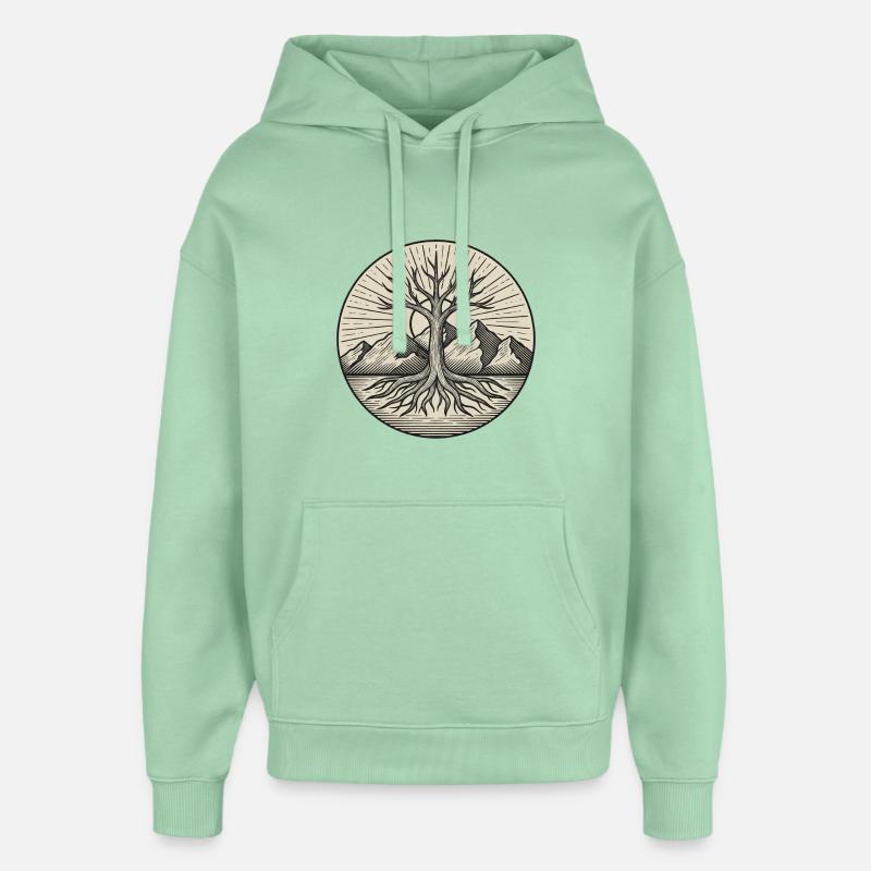 Arbre de vie - Sweat à capuche unisexe Stanley/Stella Oversized - jade brumeux