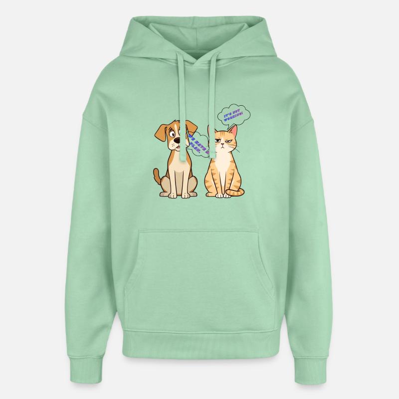 Plan Duo Pets vs Pas Fonctionne - Sweat à capuche unisexe Stanley/Stella Oversized - jade brumeux