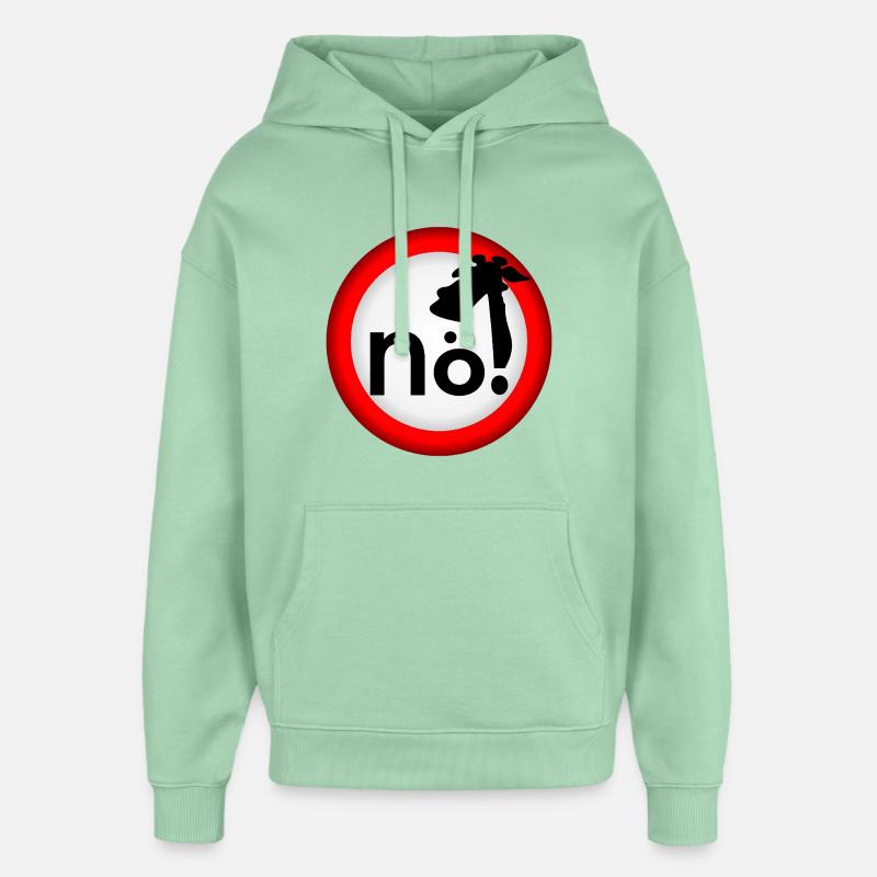 Interdiction : Pas de girafe - Sweat à capuche unisexe Stanley/Stella Oversized - jade brumeux