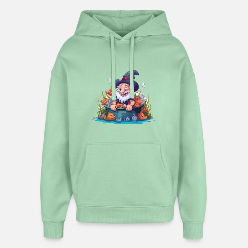 Magicien dans l’aquarium - Sweat à capuche unisexe Stanley/Stella Oversized - jade brumeux