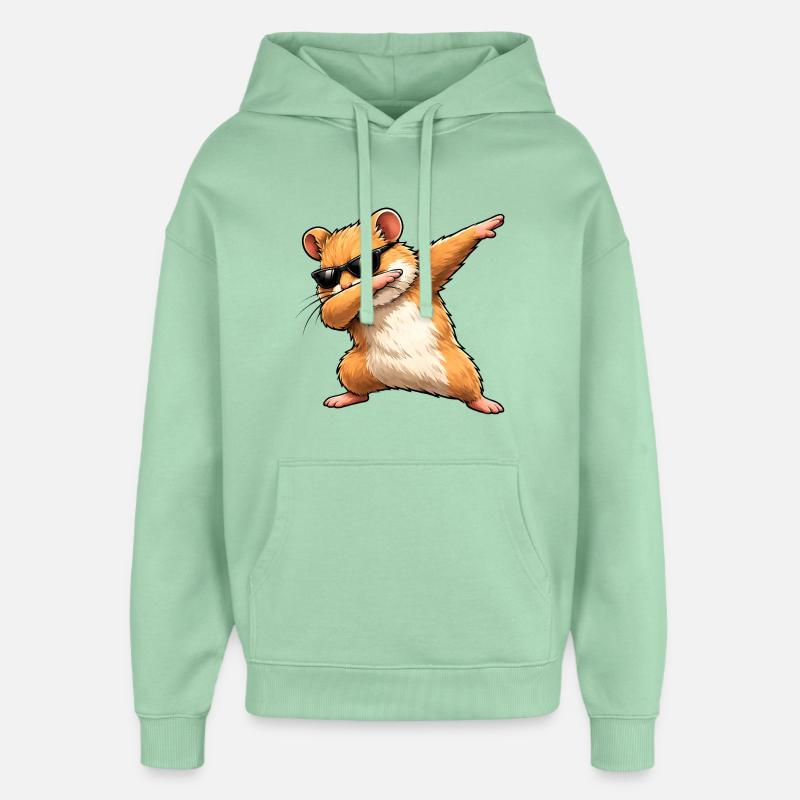 Tamponnement du hamster doré - Sweat à capuche unisexe Stanley/Stella Oversized - jade brumeux