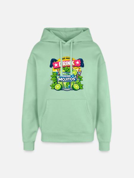 Save the water, drink Mojitos - Oversized Unisex Hoodie by Stanley/Stella - misty jade