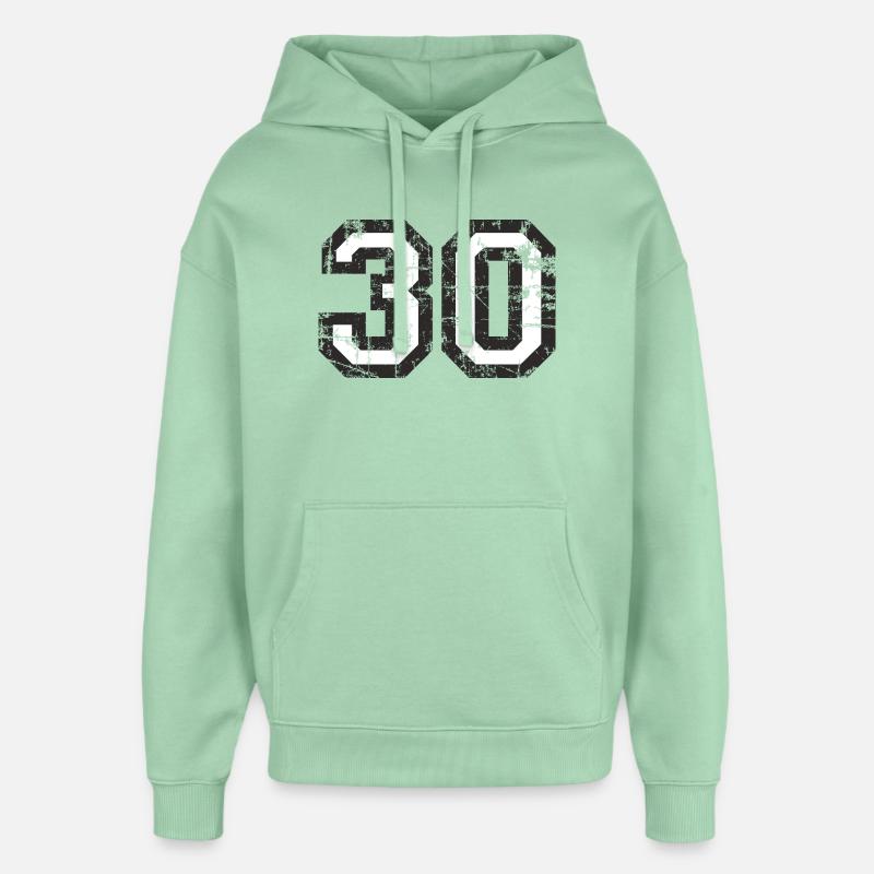 Nombre 30 Trente Design Anniversaire - Sweat à capuche unisexe Stanley/Stella Oversized - jade brumeux