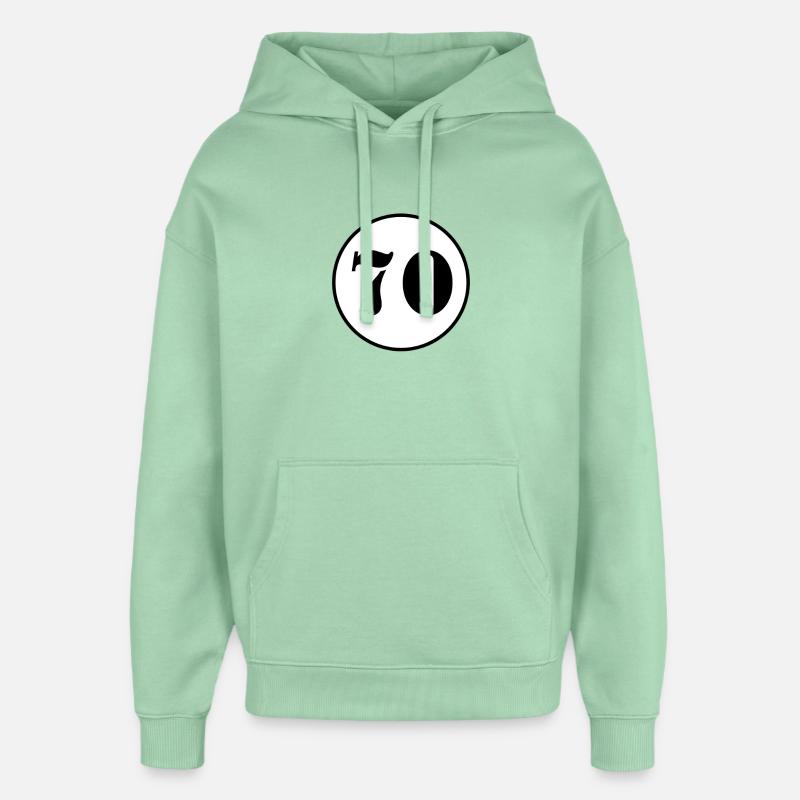NUMÉRO 70 cadeau d'anniversaire de soixante-dix - Sweat à capuche unisexe Stanley/Stella Oversized - jade brumeux