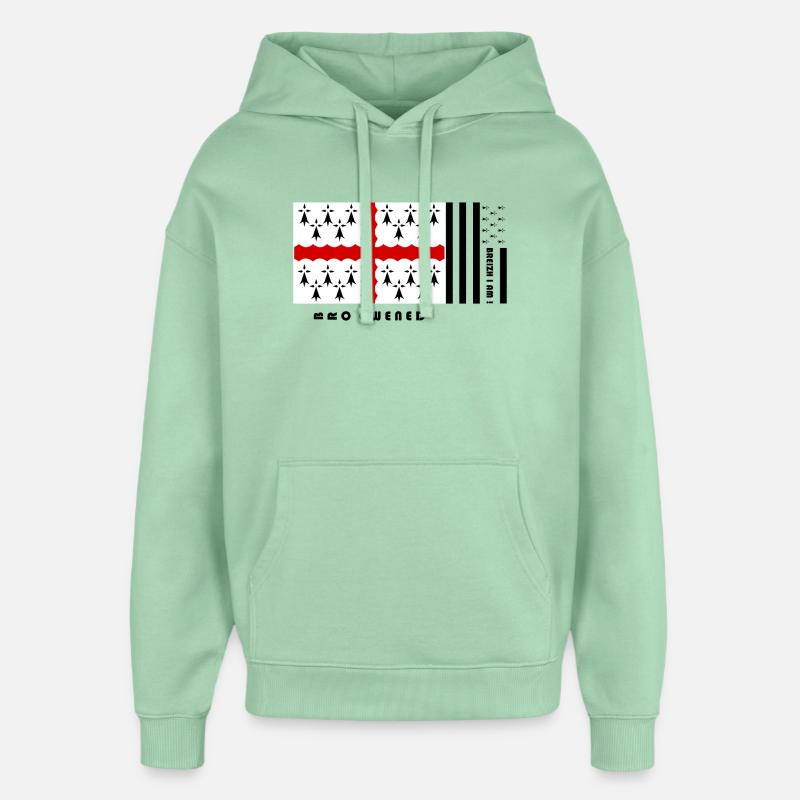 Bretaña - Escudo de armas Pays de Vannes - Sudadera con capucha unisex Stanley/Stella Oversized - jade brumoso
