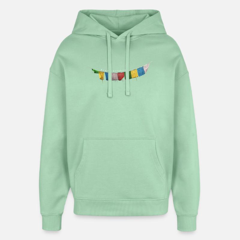 Drapeaux de prière - Sweat à capuche unisexe Stanley/Stella Oversized - jade brumeux
