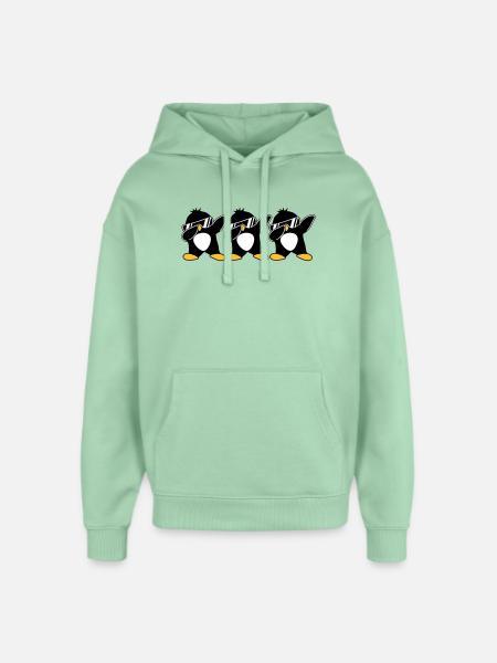 Dab Team Penguin - Oversized Unisex Hoodie by Stanley/Stella - misty jade