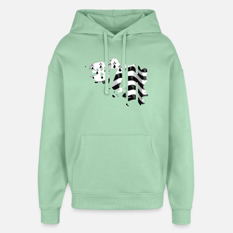BZH - Sweat à capuche unisexe Stanley/Stella Oversized - jade brumeux