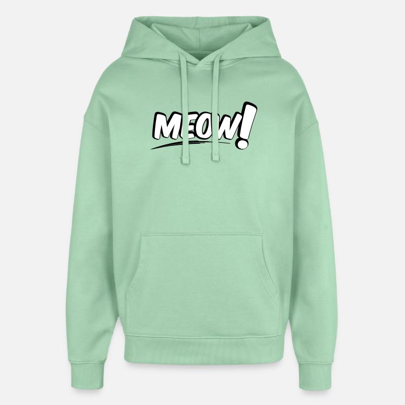 MEOW Miau Chat - Sweat à capuche unisexe Stanley/Stella Oversized - jade brumeux