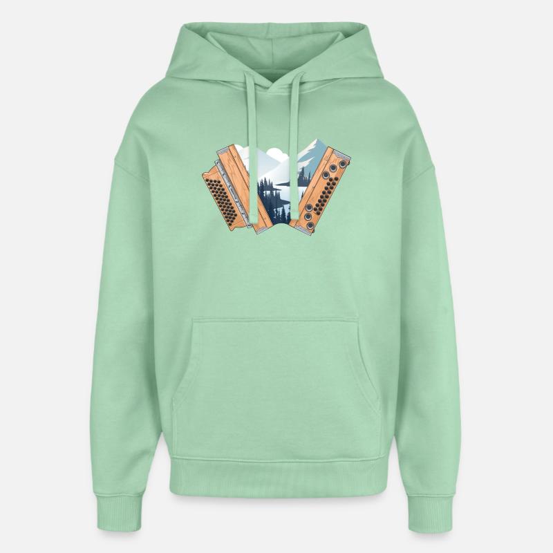 Harmonica Styrian Home Hiver | ZiachON ! - Sweat à capuche unisexe Stanley/Stella Oversized - jade brumeux