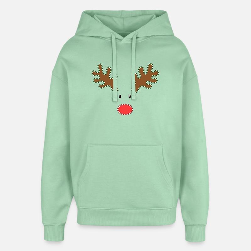 Noël Rudolph Renne - Sweat à capuche unisexe Stanley/Stella Oversized - jade brumeux
