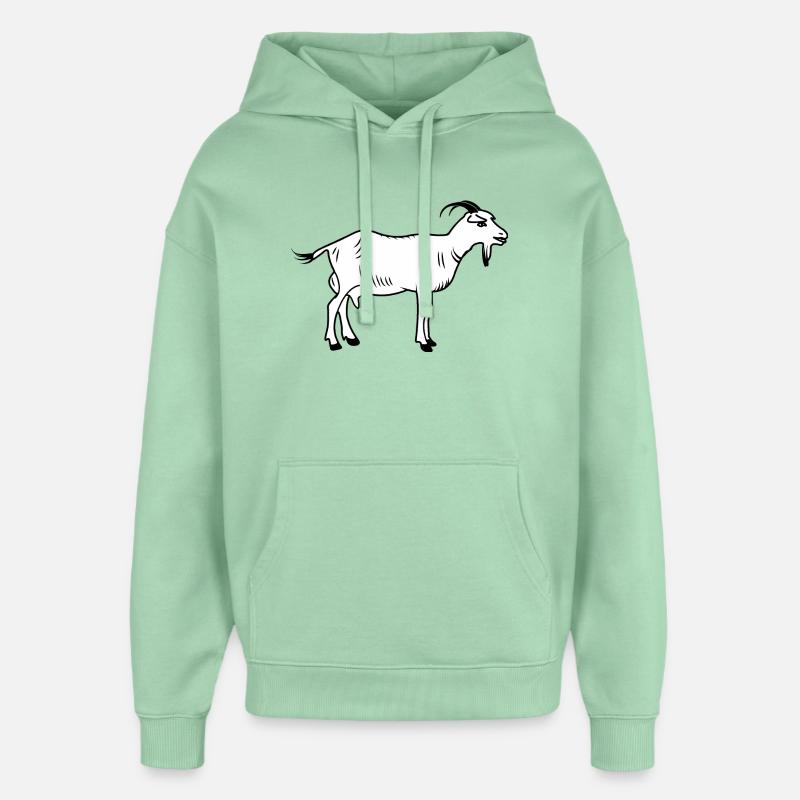 Chèvre blanche - Sweat à capuche unisexe Stanley/Stella Oversized - jade brumeux