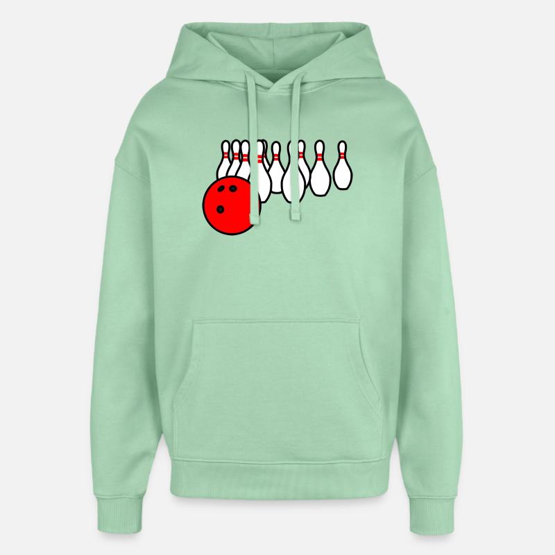 Boule de bowling avec quilles - Sweat à capuche unisexe Stanley/Stella Oversized - jade brumeux
