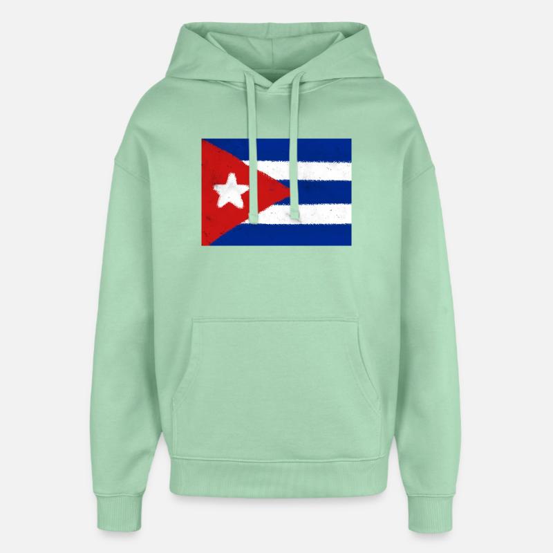 Drapeau de Cuba - Sweat à capuche unisexe Stanley/Stella Oversized - jade brumeux