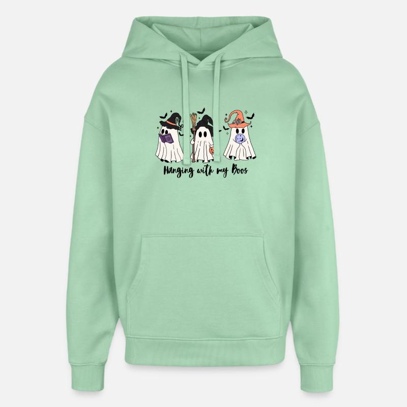 🧙 ♀️ Witchy Ghost Squad – Effrayant et mignon 👻 - Sweat à capuche unisexe Stanley/Stella Oversized - jade brumeux